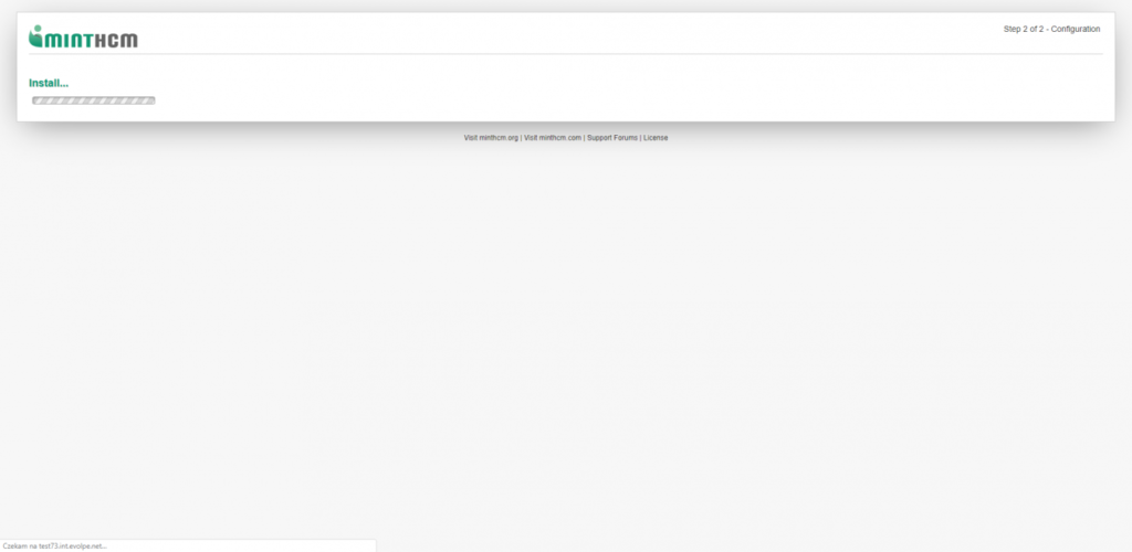 Screenshot with MintHCM installation process.